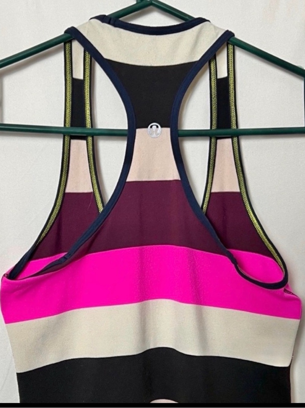 Lululemon Cool Racerback Pow Stripe Raspberry Glo Light / Inkwell Size 2 - Picture 6 of 6